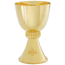 Textured Node Gold Plated Chalice with Paten
