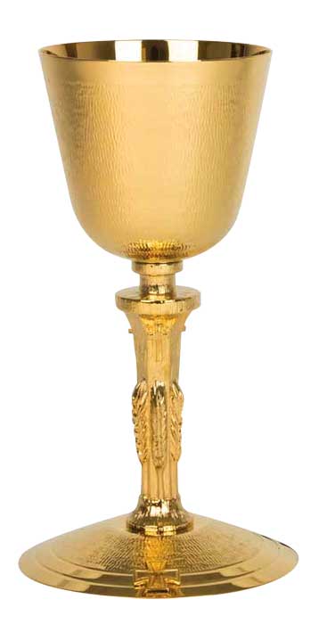 Gold Plated Textured Chalice with Paten