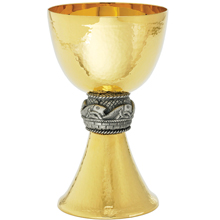Silver-Ox Fish Node Gold Plated Chalice with Paten
