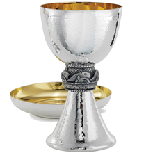 Silver-Ox Fish Node Silver Plated Chalice with Paten