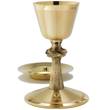 Gold Plated Chalice with Textured Stem