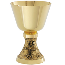 Textured Chi-Rho Stem Chalice with Paten