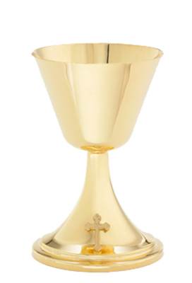 Wide Rim 9 Oz Gold Plate Chalice