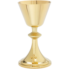 Wide Rim 24 Kt Gold Plated Chalice with Paten