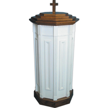 Wood Cross Top Design Baptismal Font