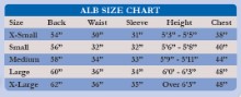 Size Chart for Alb