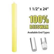 Altar Candle 1 1/2" x 24" 100% Beeswax