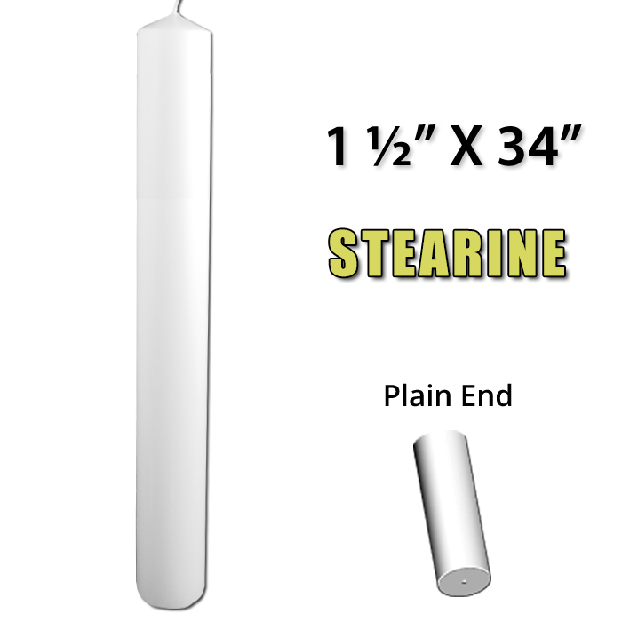 1 1/2" x 32" Altar Candle - Stearine