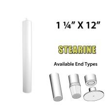 1 1/4" x 12" Altar Candle - Stearine