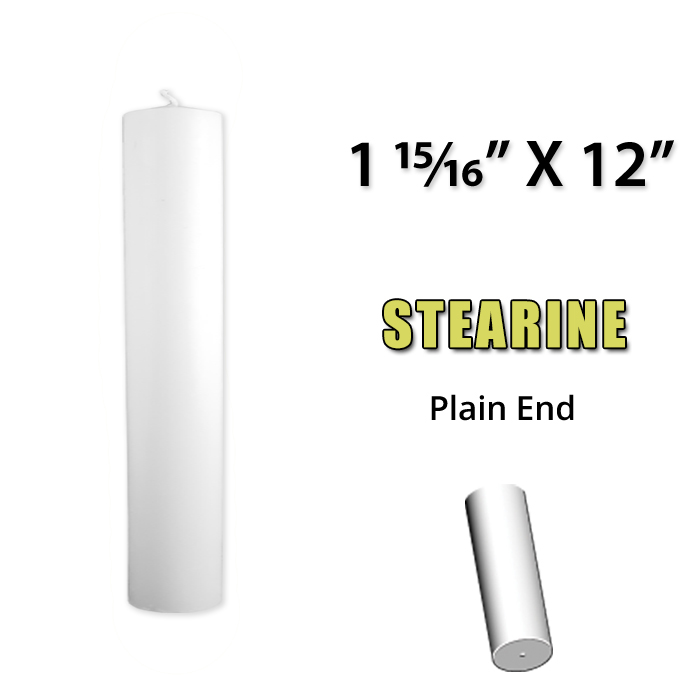 1 15/16" x 12" Altar Candle -Stearine