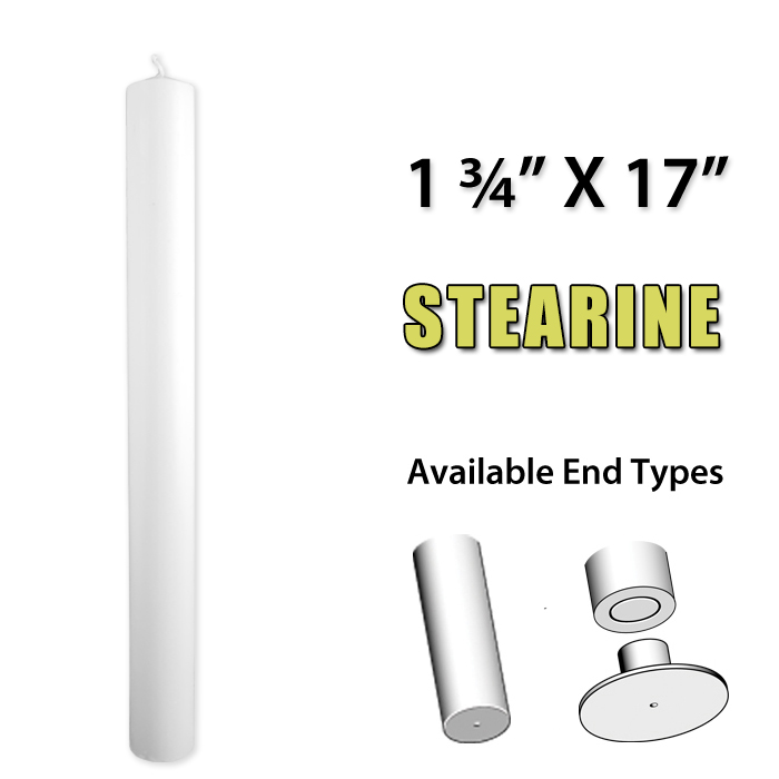 1 3/4" x 17" Altar Candle - Stearine