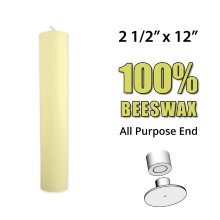 Altar Candles 2 1/2" x 12" 100% Beeswax