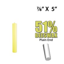 7/8" X 5" 51% Beeswax Altar Candle