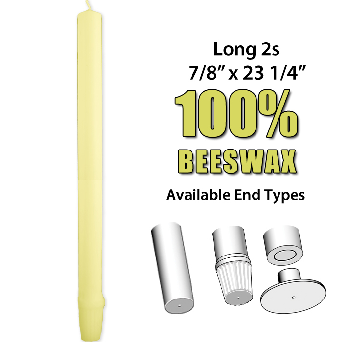 Long 2 Altar Candles 100% Beeswax