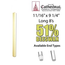 Long 8 Altar Candles 11/16" x 9-1/4"