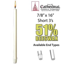 Short 3 Altar Candles 7/8