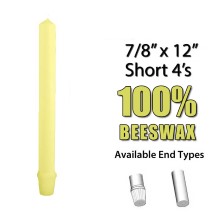 Short 4 Altar Candles 100% Beeswax