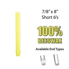 Short 6 Altar Candles 100% Beeswax