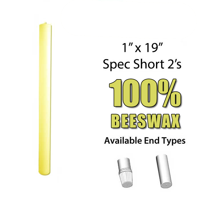 Special Short 2 Altar Candles 100% Beeswax