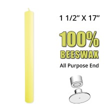 Altar Candle 1 1/2" X 17" 100% Beeswax