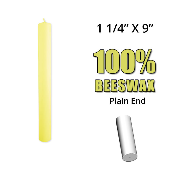 Altar Candle 1-1/4"X 9" 100% Beeswax