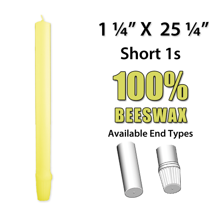 Short 1 Altar Candle 100% Beeswax