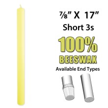 Short 3 Altar Candles 100% Beeswax