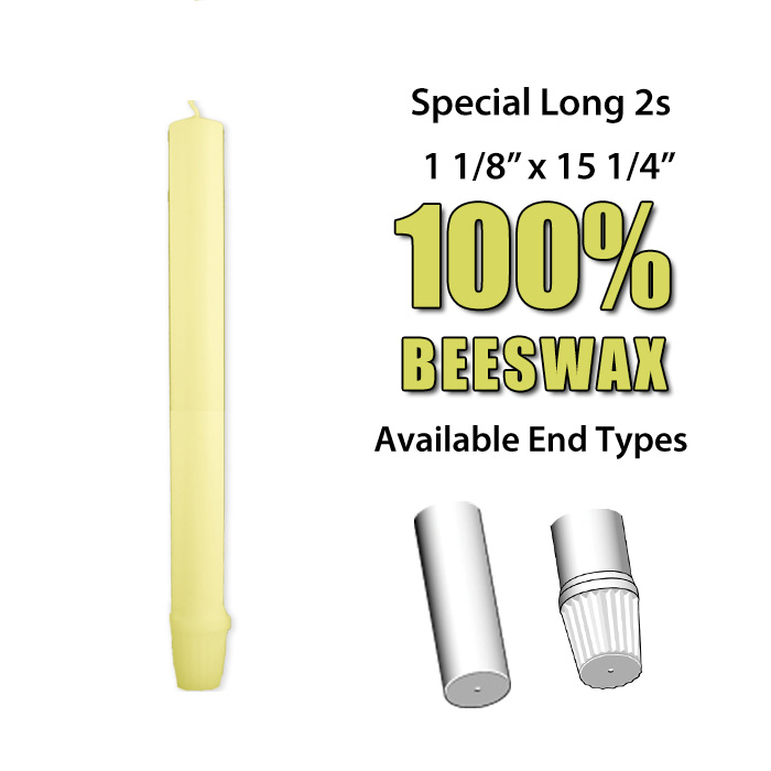 Special Long 2 Altar Candle 100% Beeswax