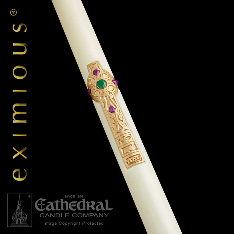 "Cross Of Erin" Paschal Candles 51% Beeswax