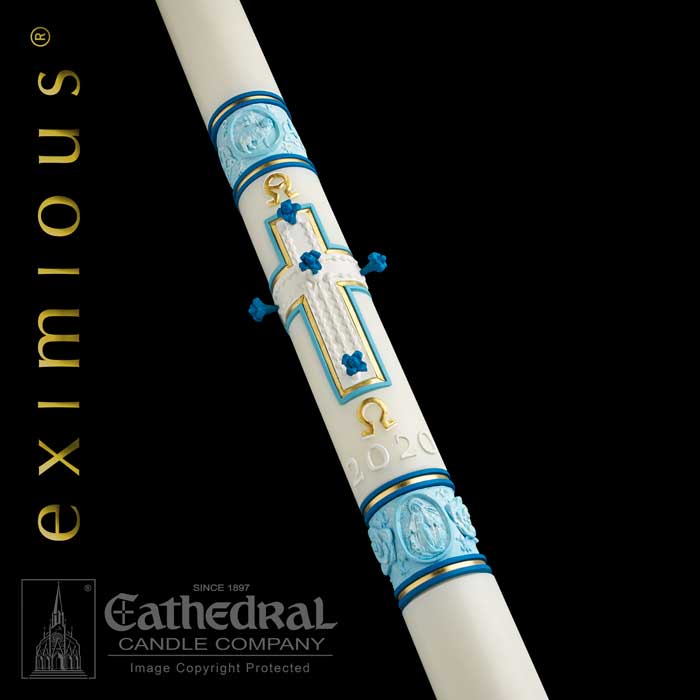 "Most Holy Rosary" Paschal Candle 51% Beeswax