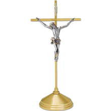 Thin Cross Brass Altar Crucifix