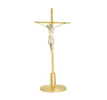 Bronze and Silver Oxidized Altar Crucifix