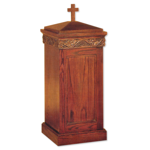 Wood Grape and Leaf Trim Baptismal Font