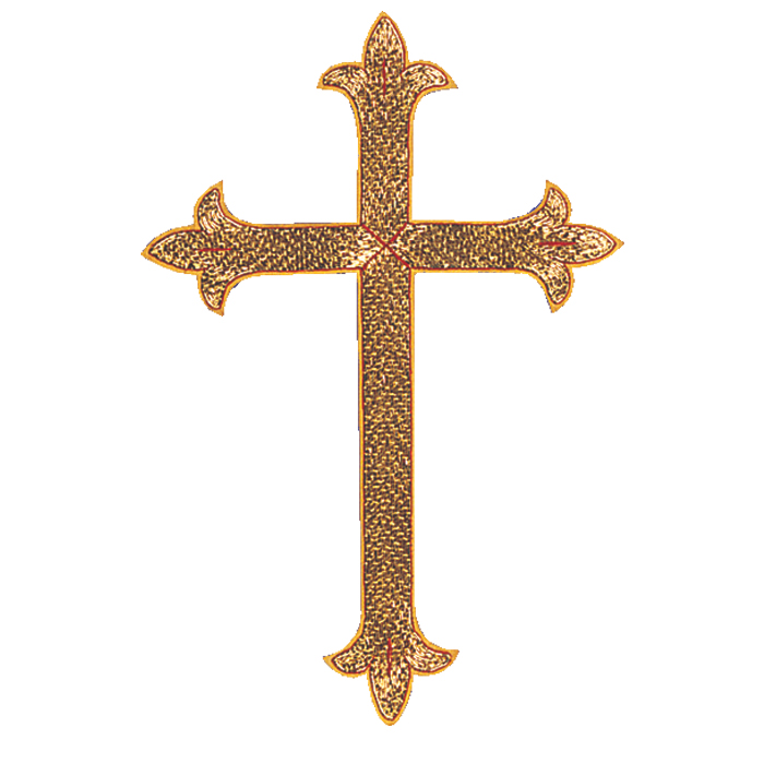 Budded Cross Hand Embroidered Applique