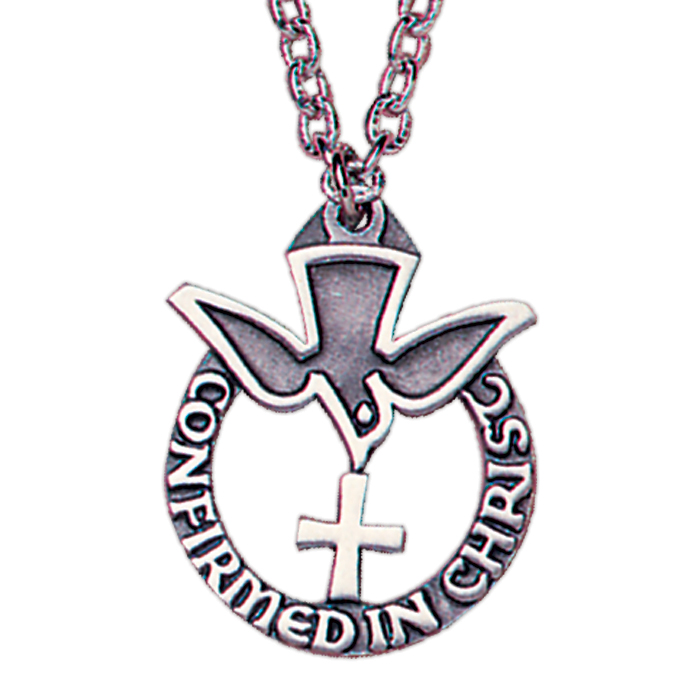 Confirmed in Christ Pewter Dove Pendant