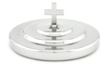 Brass Silver-Plated Bread Plate Cover with Cross