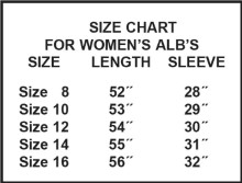 Female Alb Size Chart